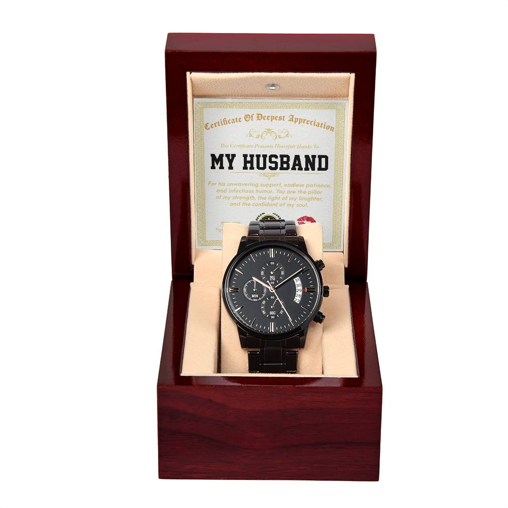 To My Husband- Deepest Appreciation- Chronograph Watch