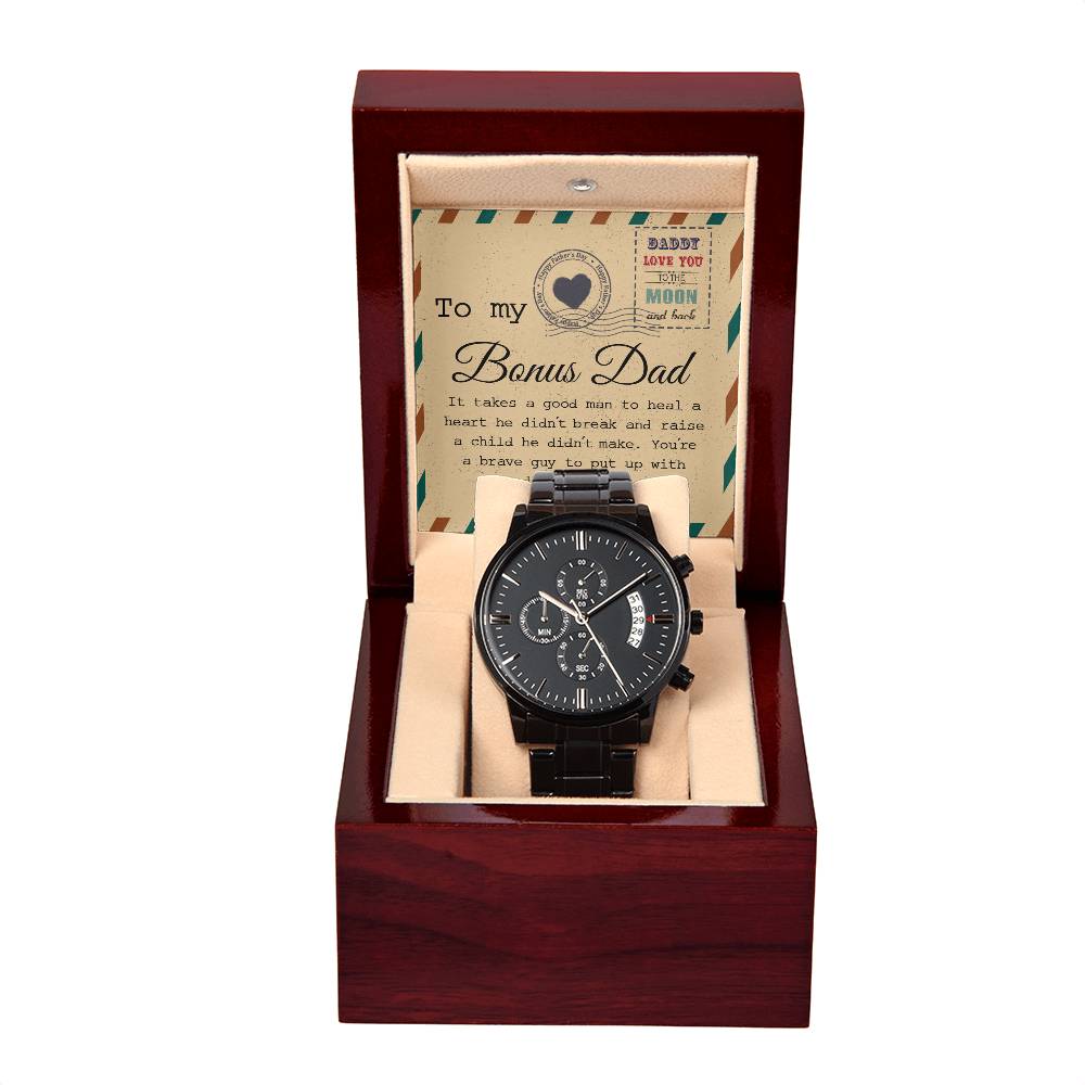 Bonus Dad-Heal A Heart-Metal Chronograph Watch