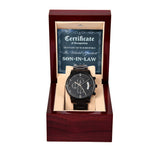 Son-In-Law-Certificate Of Achievement-Metal Chronograph Watch