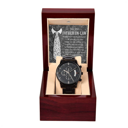 Father-In-Law-Truly Blessed-Metal Chronograph Watch