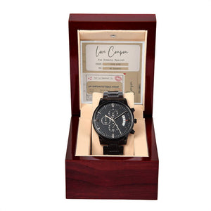 Perfect Gift For  Your Husband-Black Chronograph Watch