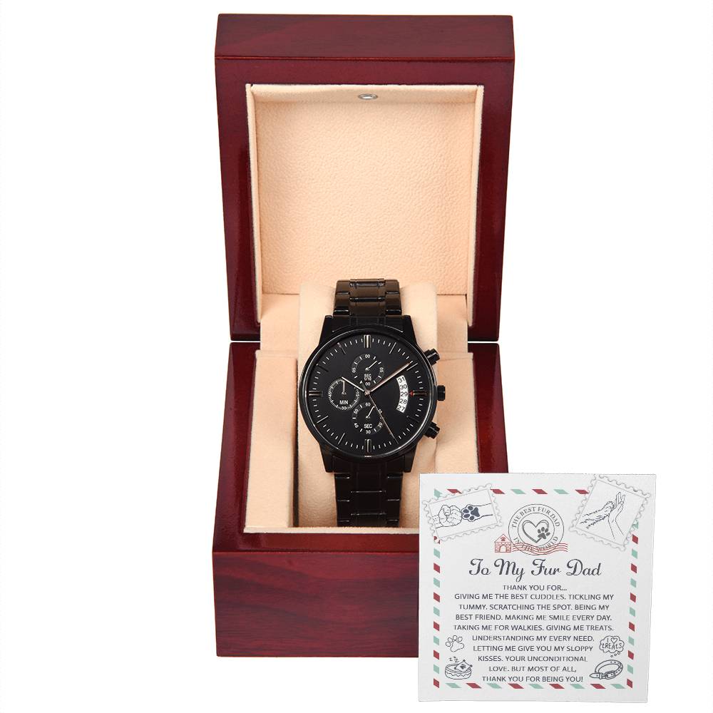 Fur Dad-Unconditional Love-Metal Chronograph Watch