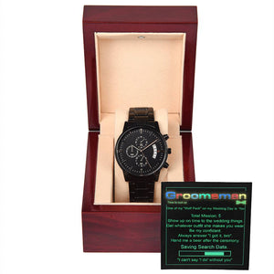 A Perfect Gift For Groomsman-Black Chronograph Watch