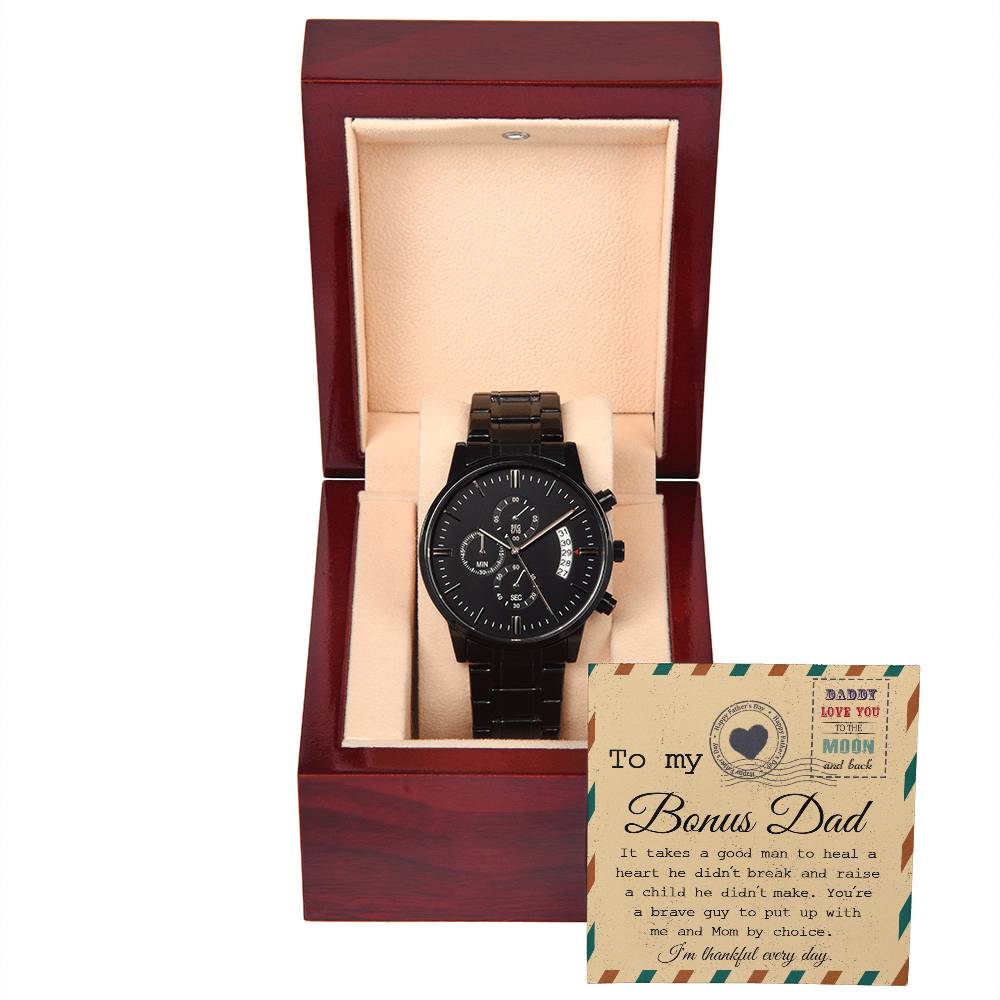 Bonus Dad-Heal A Heart-Metal Chronograph Watch