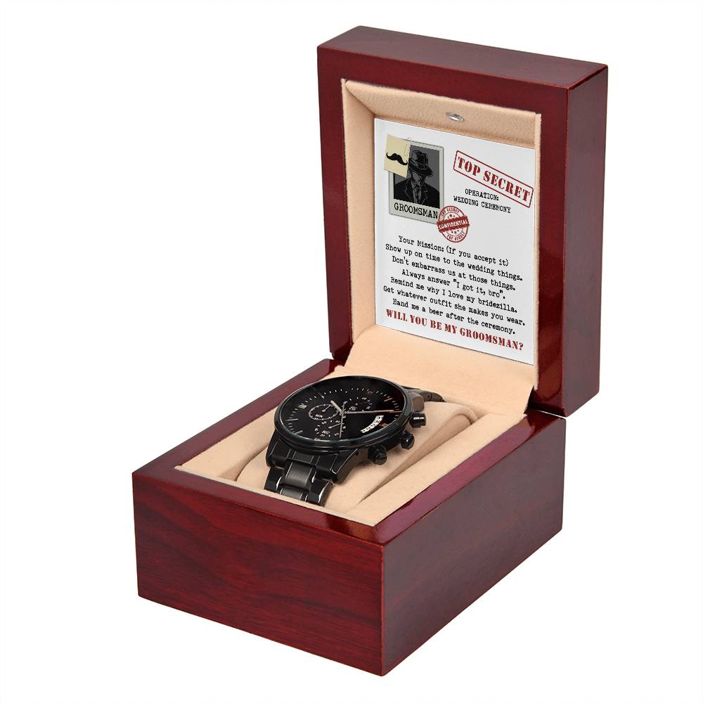 Groomsman-Top Secret-Metal Chronograph Watch