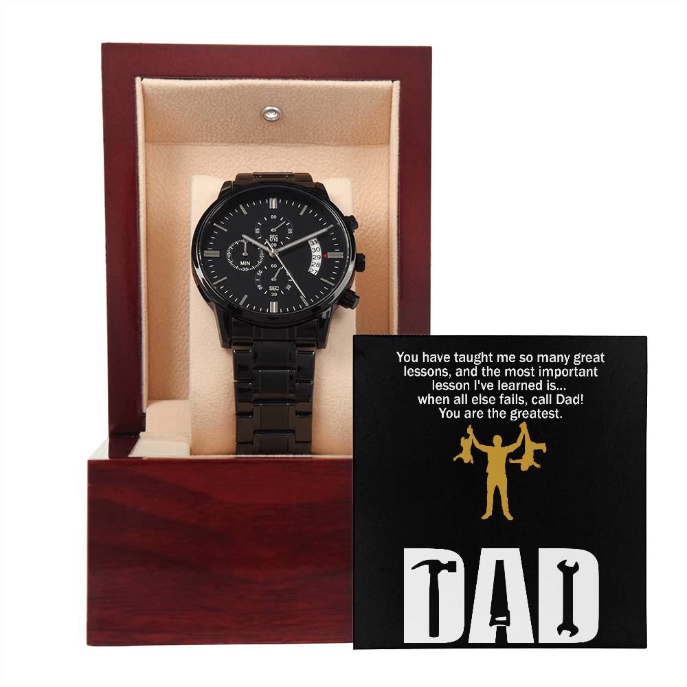 To My Dad- Black Chronograph Watch