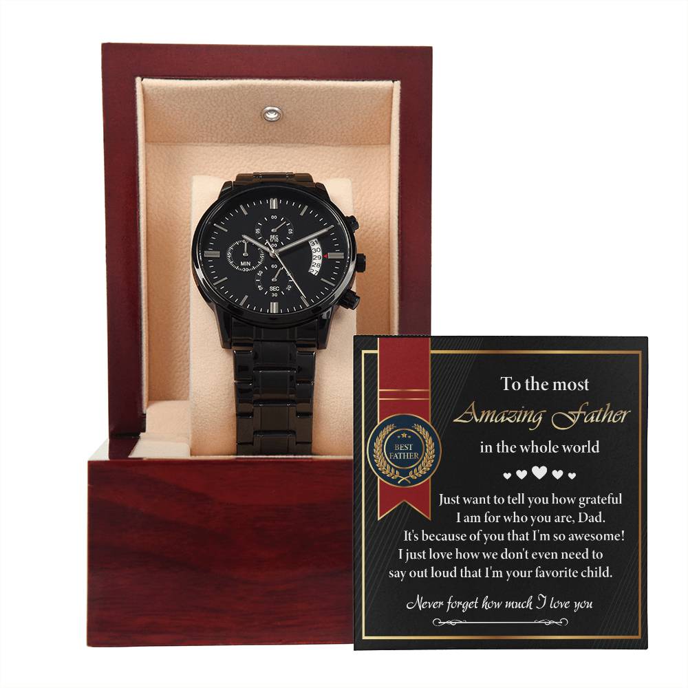 Dad-I Love You-Metal Chronograph Watch