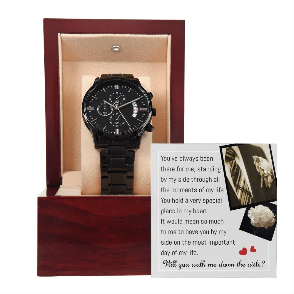 Wedding-Down The Aisle-Metal Chronograph Watch