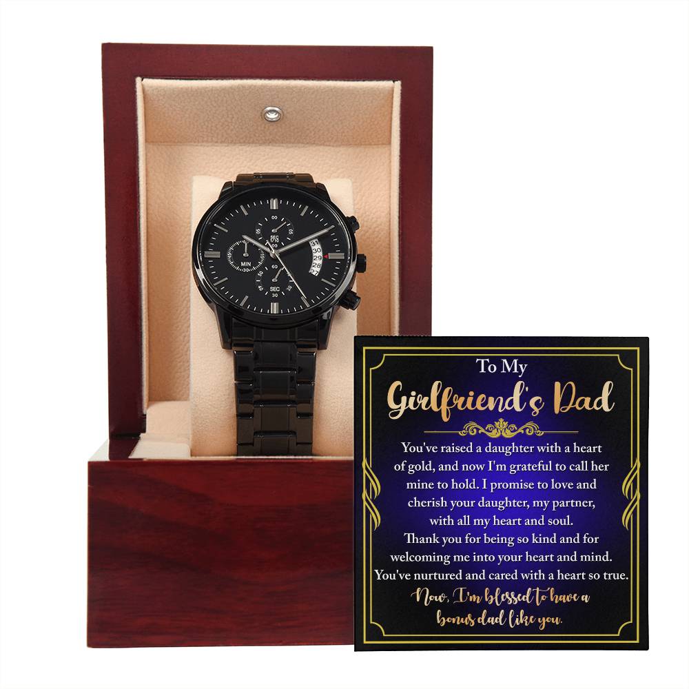 Girlfriend's Dad-Heart Of Gold-Metal Chronograph Watch