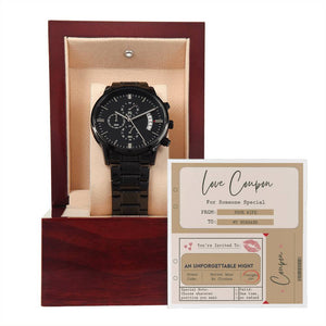 Perfect Gift For  Your Husband-Black Chronograph Watch