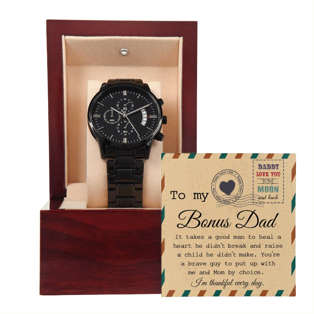 Bonus Dad-Heal A Heart-Metal Chronograph Watch