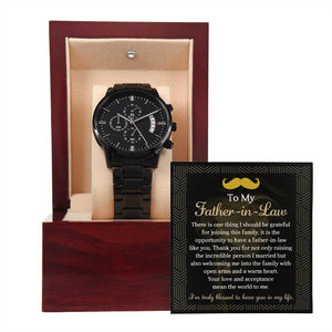 Father-in-Law-Truly Blessed -Metal Chronograph Watch