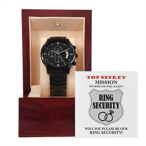 Ring Security-Top Secret Mission-Metal Chronograph Watch