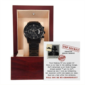 Groomsman-Top Secret-Metal Chronograph Watch