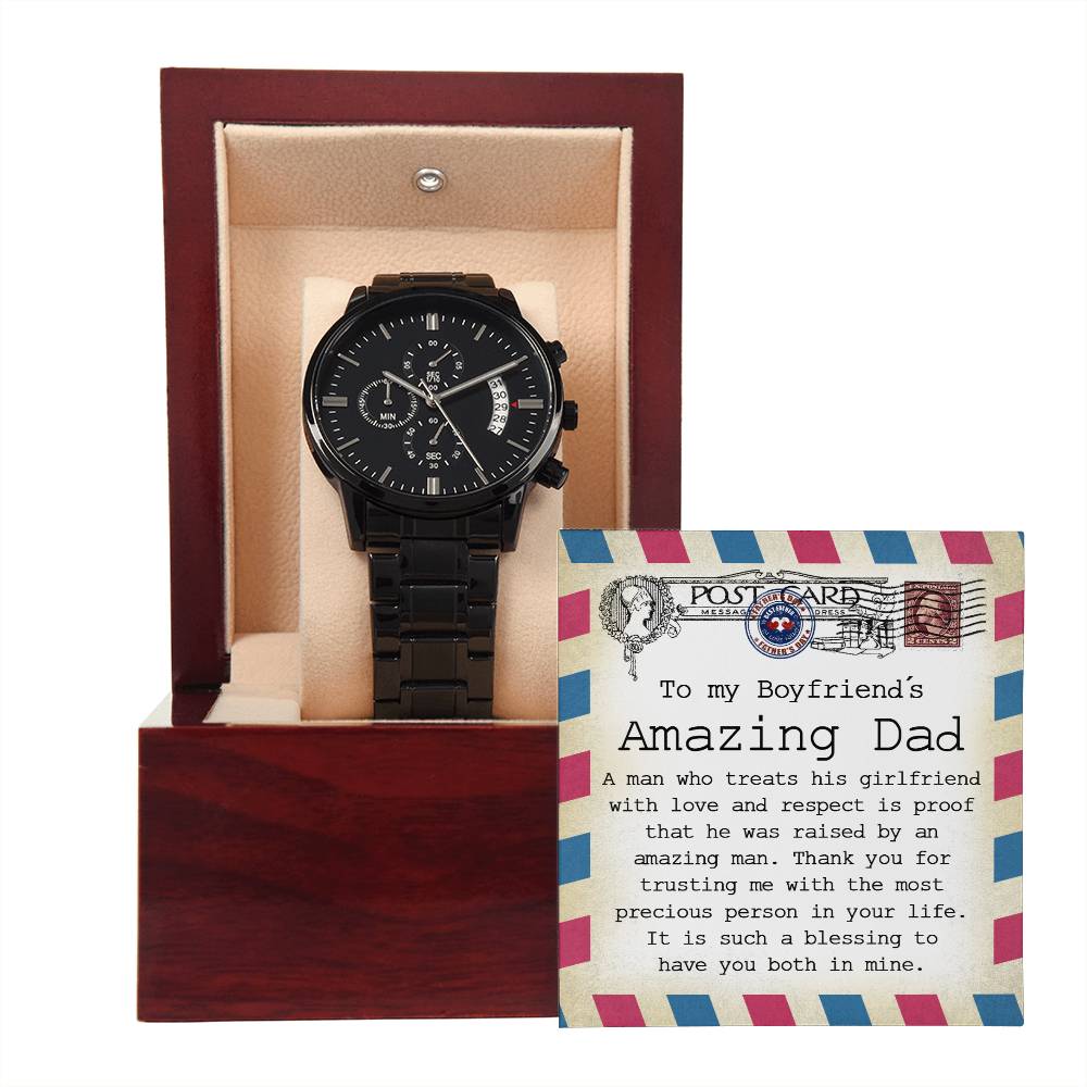 Boyfriend's Dad-An Amazing Man-Metal Chronograph Watch