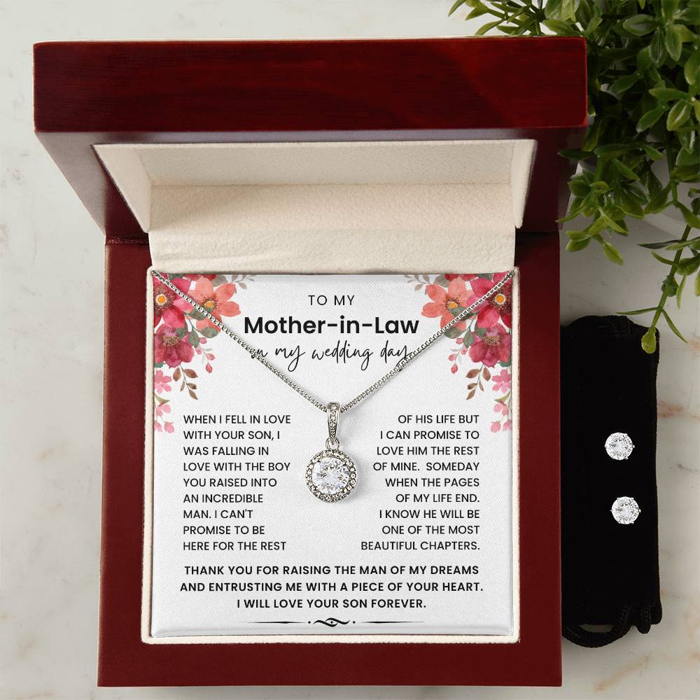 To My Mother In Law on My Wedding Day - Thank You for Raising The Man of My Dreams - Necklace