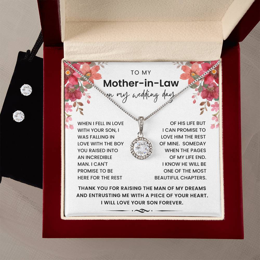 To My Mother In Law on My Wedding Day - Thank You for Raising The Man of My Dreams - Necklace