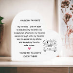 "You Are My Favorite"-LED Wooden Base Heart Acrylic Plaque