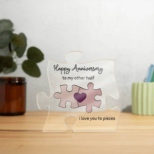 Happy Anniversary- LED Wooden Puzzle Plaque