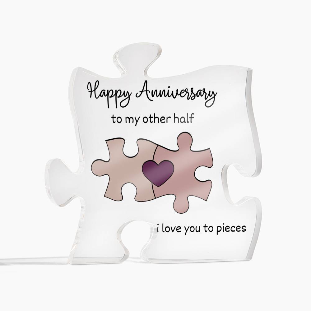 Happy Anniversary- LED Wooden Puzzle Plaque