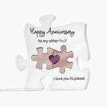 Happy Anniversary- LED Wooden Puzzle Plaque