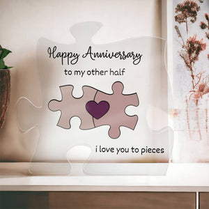 Happy Anniversary- LED Wooden Puzzle Plaque