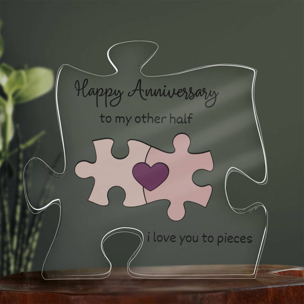 Happy Anniversary- LED Wooden Puzzle Plaque