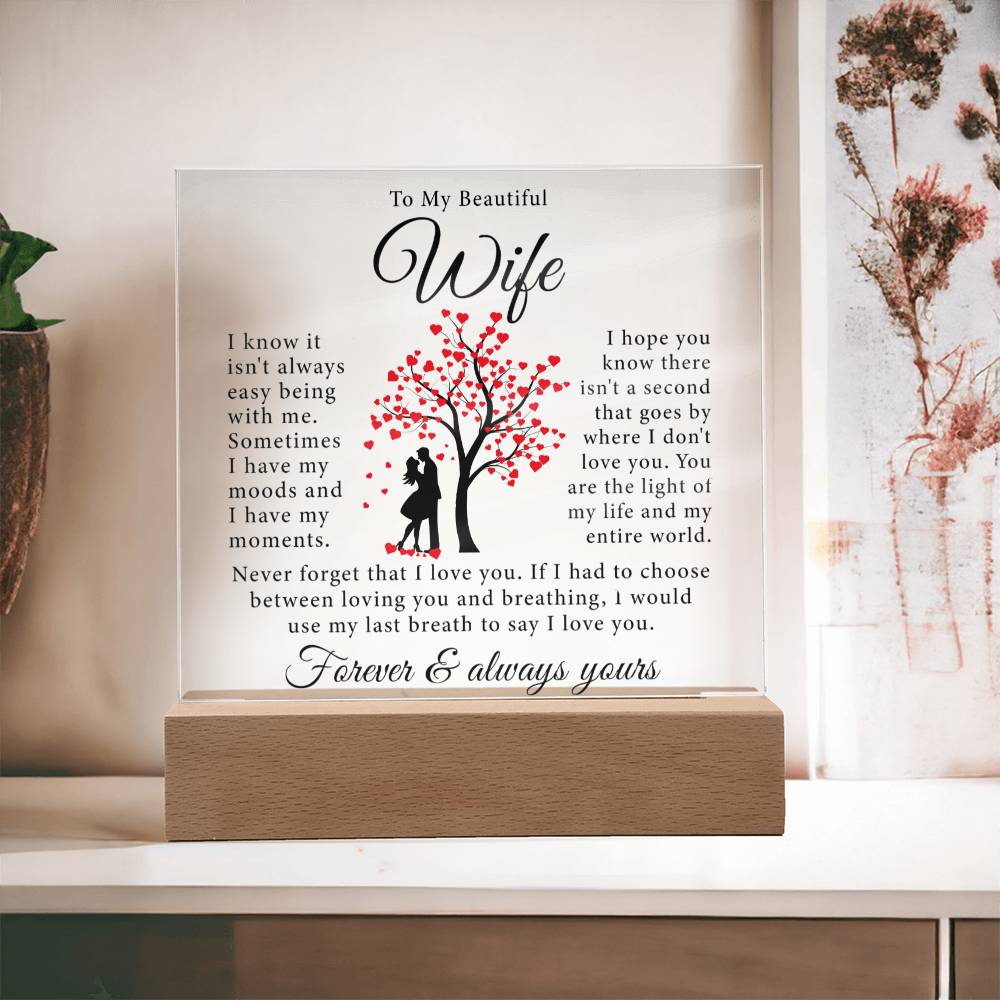 To My Wife - Never Forget That I Love You - Square Acrylic Plaque