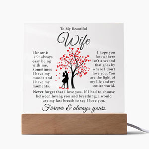 To My Wife - Never Forget That I Love You - Square Acrylic Plaque