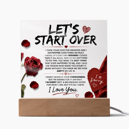 Let's Start Over Acrylic Gifts - Meaningful Sorry Gift