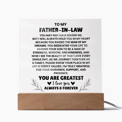To My Father In Law - You Are Greatest - Acrylic
