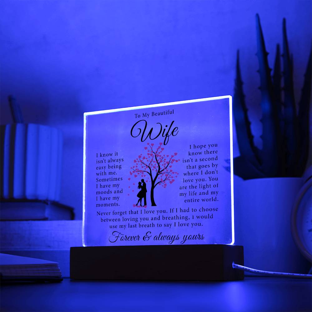 To My Wife - Never Forget That I Love You - Square Acrylic Plaque