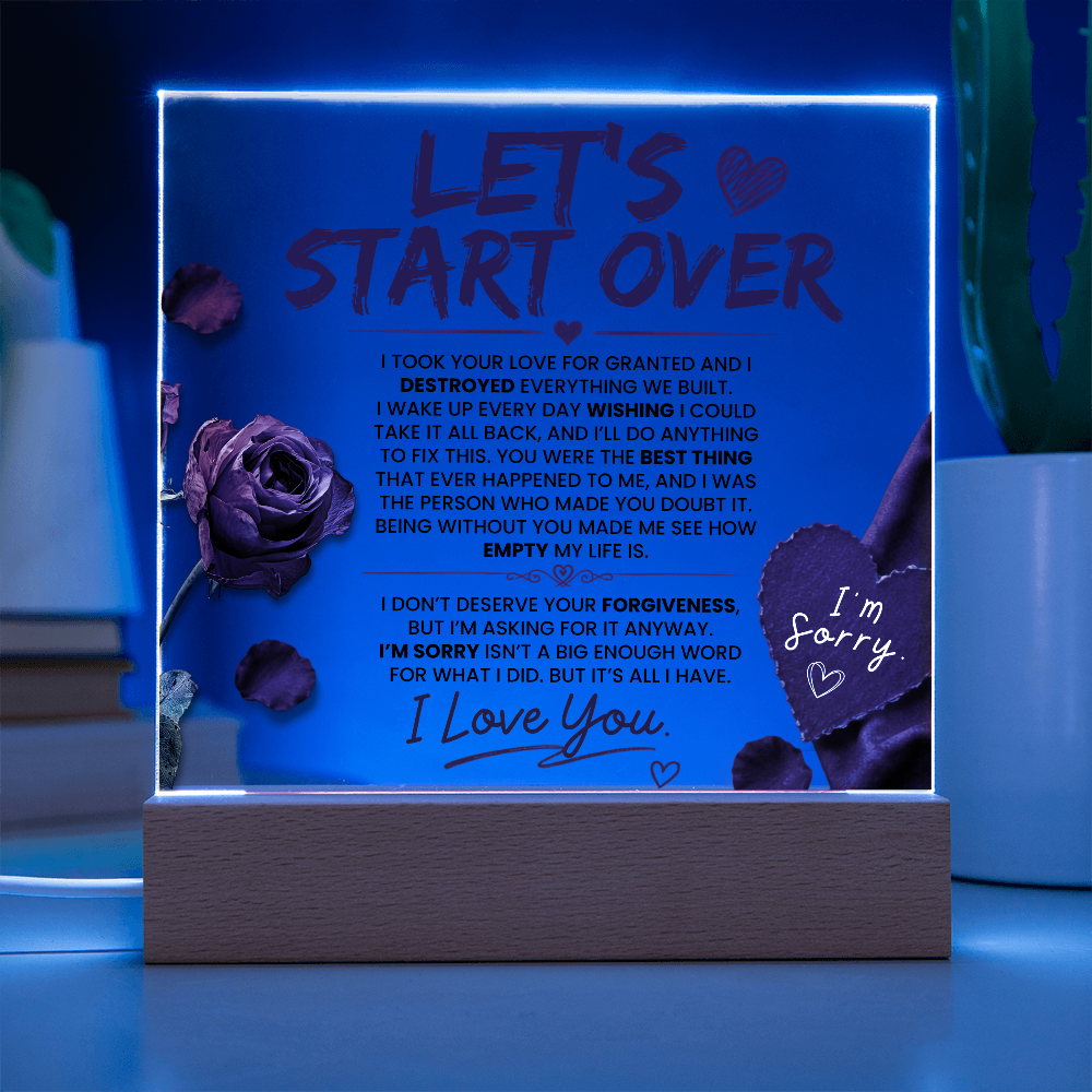 Let's Start Over Acrylic Gifts - Meaningful Sorry Gift