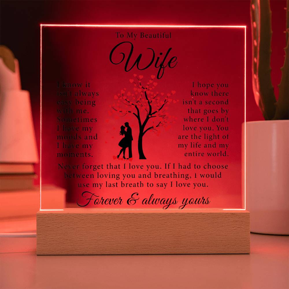 To My Wife - Never Forget That I Love You - Square Acrylic Plaque