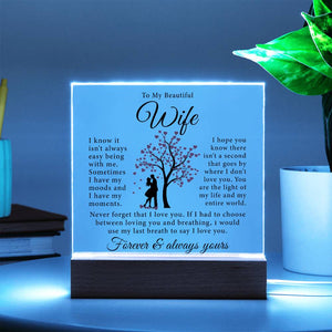 To My Wife - Never Forget That I Love You - Square Acrylic Plaque