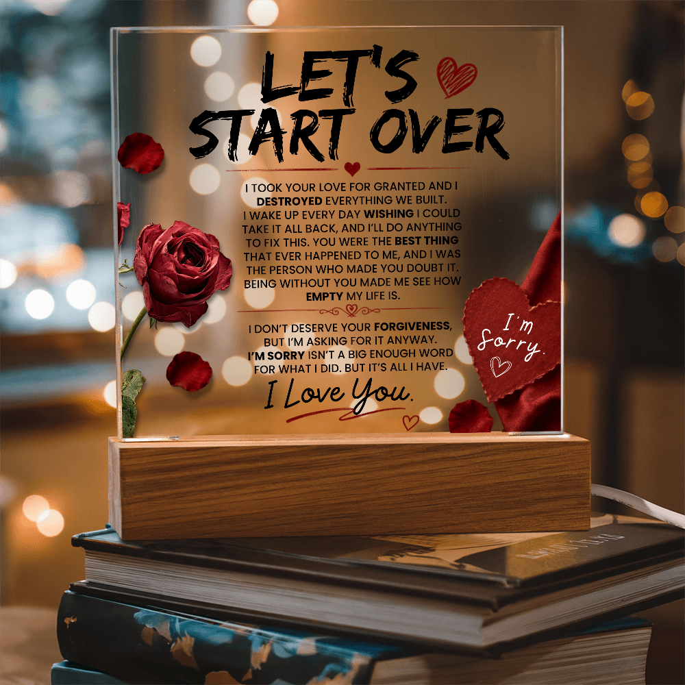 Let's Start Over Acrylic Gifts - Meaningful Sorry Gift