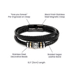 To My Husband's Dad -Thank You For Raising -Vegan Leather Bracelet