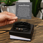 To My Husband's Dad -Thank You For Raising -Vegan Leather Bracelet