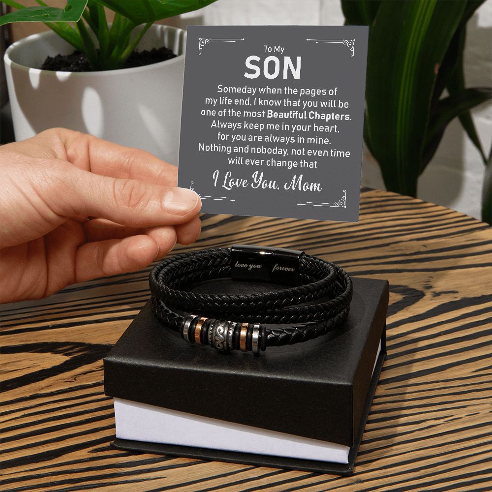 To My Son-Love You Forever Bracelet- Vegan Leather Bracelet