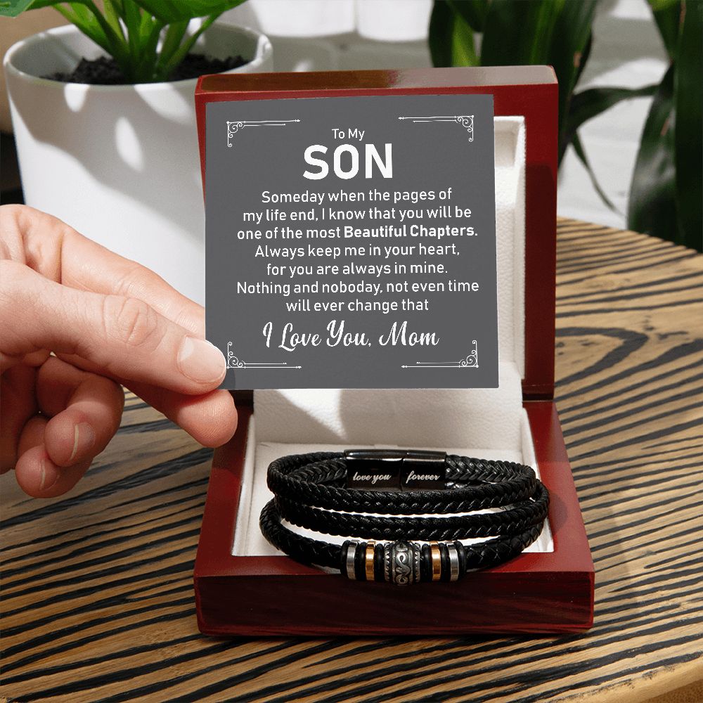 To My Son-Love You Forever Bracelet- Vegan Leather Bracelet