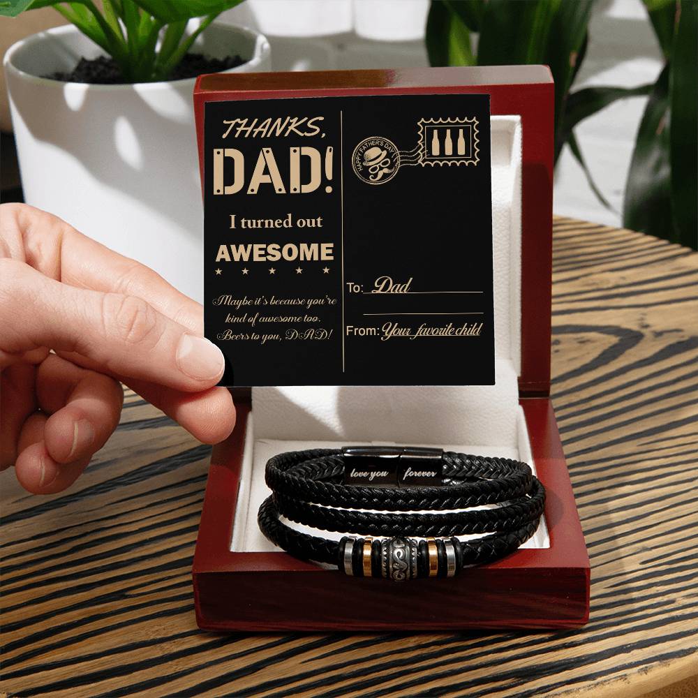 Dad-Kind Of Awesome-Braided Bracelet For Dad