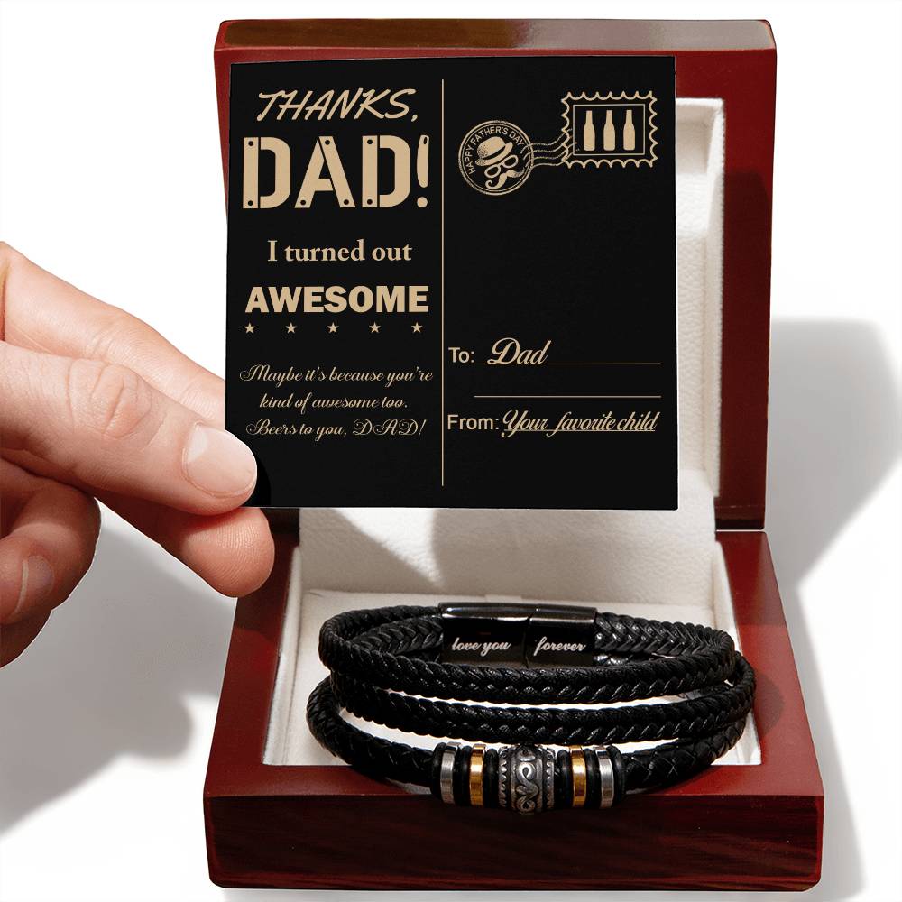 Dad-Kind Of Awesome-Braided Bracelet For Dad