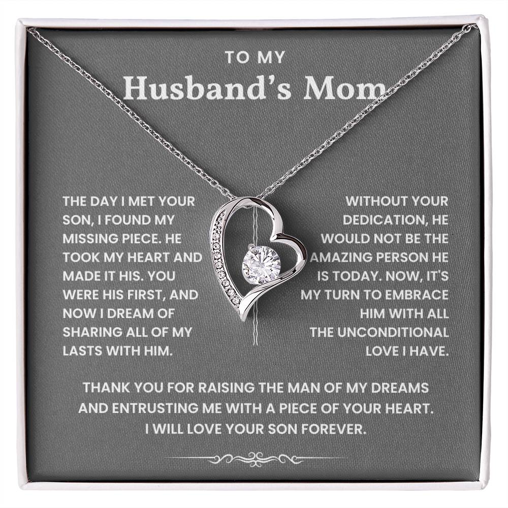 To My Husband's Mom-Loveknot Necklace-All My Lasts With Him