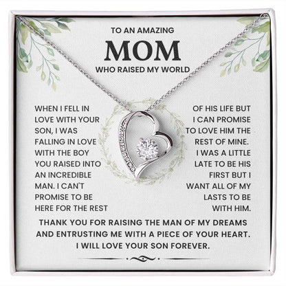 To An Amazing Mom Who Raised My World Necklace - Gift for BF Mom and MIL
