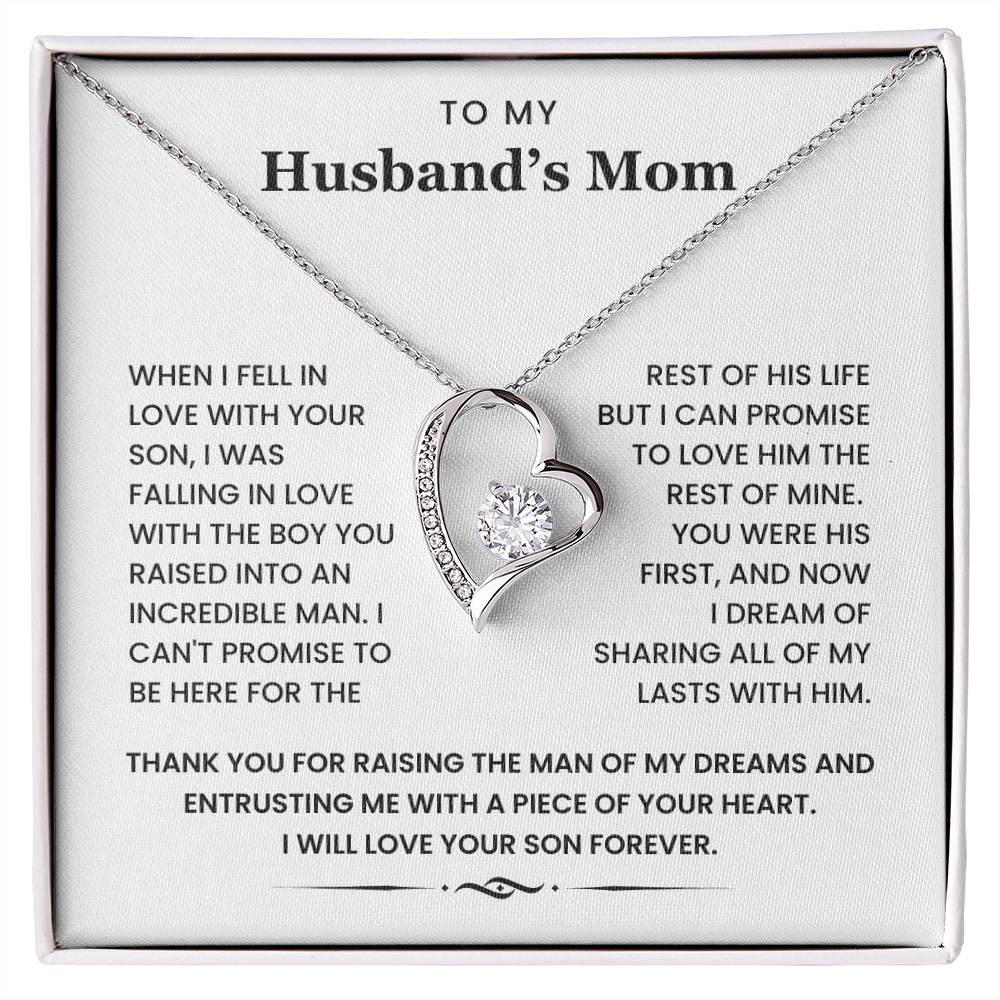 To My Husband's Mom-Loveknot Necklace-I Can Promise To Love Him