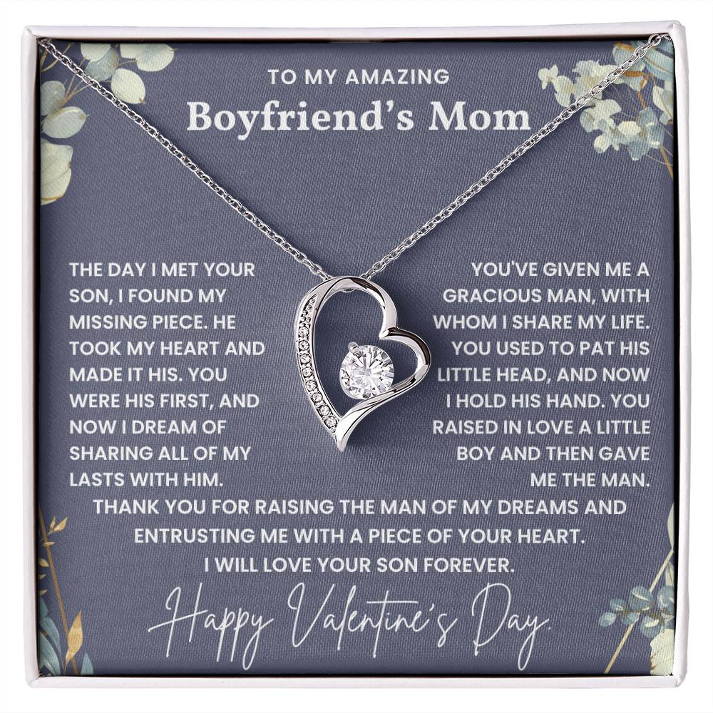 Happy Valentines Day Heart Necklace For Boyfriend's Mom