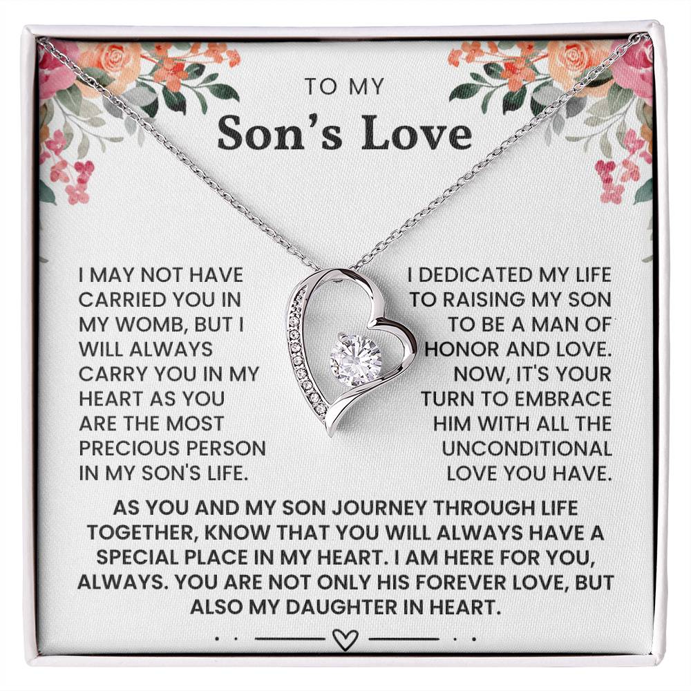 To My Son's Love-Forever Love Necklace- I May Not Have Carried