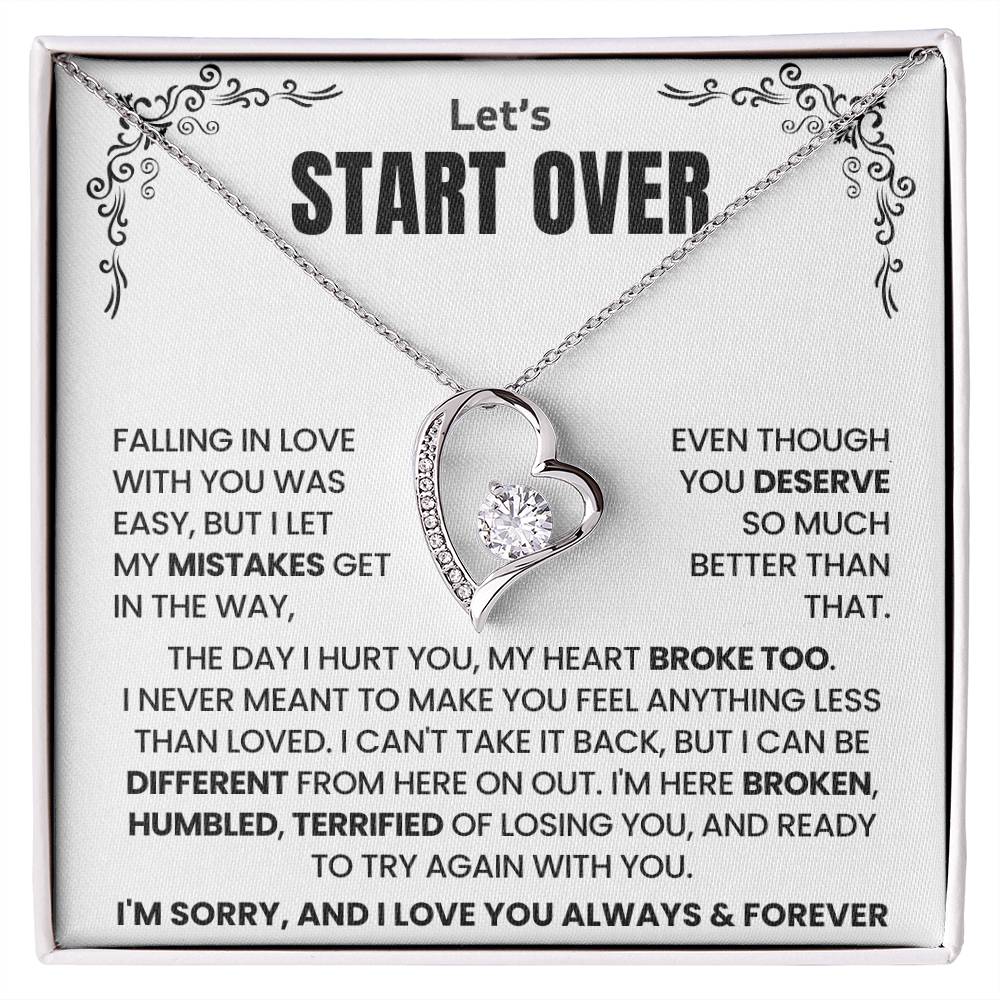 Let's Start Over Forever Love Necklace For Her- Meaningful Sorry Gift for Her
