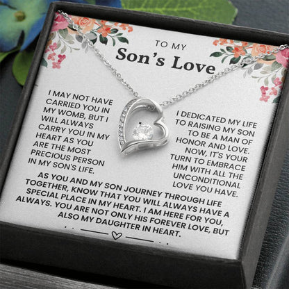 To My Son's Love-Forever Love Necklace- I May Not Have Carried