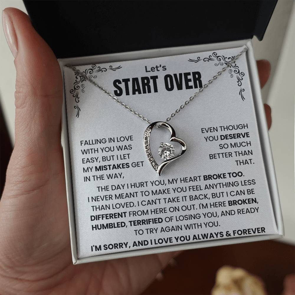 Let's Start Over Forever Love Necklace For Her- Meaningful Sorry Gift for Her